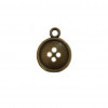 Breloque bouton rond 4 trous 13mm bronze x1