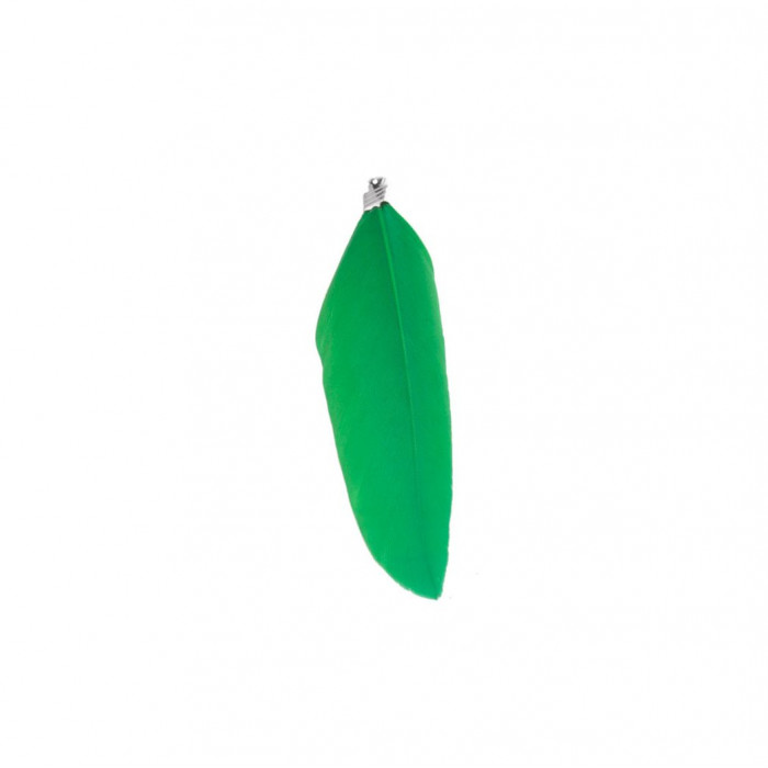 Pendentif plume environ 80mm/40mm vert clair x1