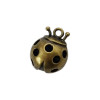 Breloque coccinelle en métal 13mm bronze x1