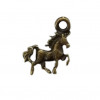 Breloque cheval en métal 9mm bronze x1