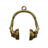 Breloque écouteur en métal 19mm doré x1