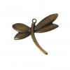 Pendentif libellule en métal 36mm bronze x1