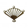 Pendentif éventail 4 accroches 18mm bronze x1
