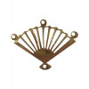 Pendentif éventail 4 accroches 18mm doré x1