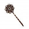 Barrette fleurie 24mm cuivre x1