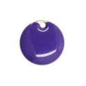 Breloque sequin émaillée ronde 10mm violet - perlerie