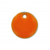 Sequin émaillé rond 10mm orange vif x1
