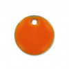 Sequin émaillé rond 12mm orange vif x1