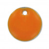 Sequin émaillé rond 15mm orange x1