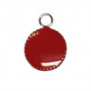 Sequin émaillé rond avec petit rebord 11mm 1 accroche rouge x1