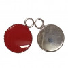 Sequin émaillé rond avec petit rebord 11mm 1 accroche rouge x1