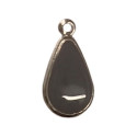 Sequin émaillé forme goutte avec rebord 18mm gris 