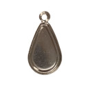 Sequin émaillé forme goutte avec rebord 18mm gris 
