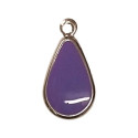 Sequin émaillé forme goutte avec rebord 18mm violet
