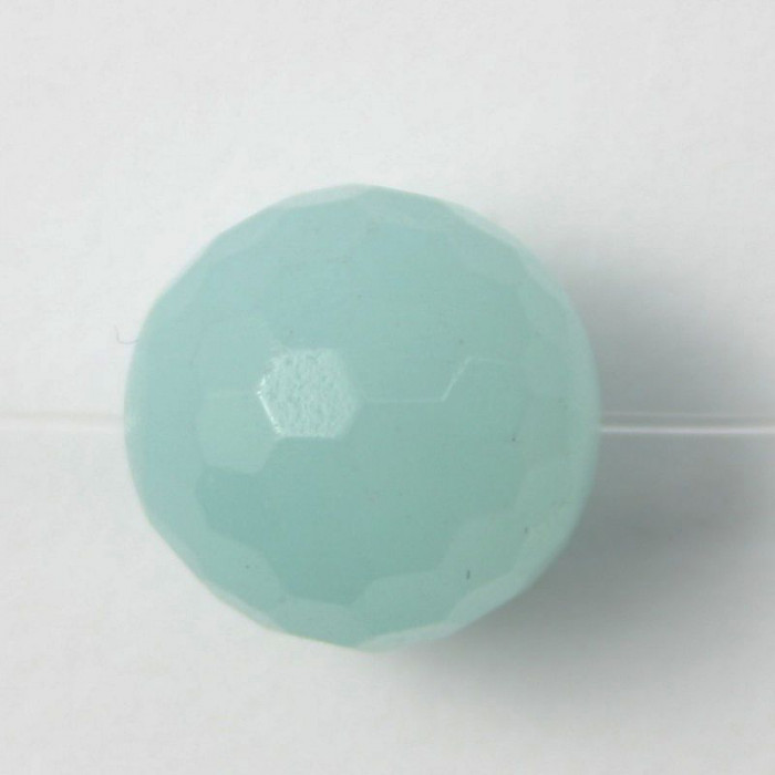Amazonite : perle ronde facetté 4mm bleu vert naturel x10