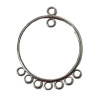 Estampe 9 accroches rond 32mm argent x1