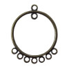 Estampe 9 accroches rond 32mm bronze x1