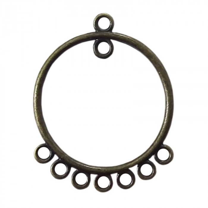 Estampe 9 accroches rond 32mm bronze x1