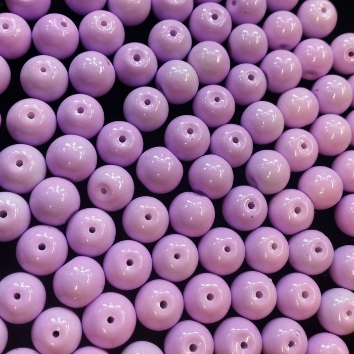 Perles en verre unies violet