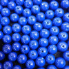 Perles en verre unies bleu roi