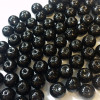 Perles en verre unies noires