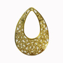 Estampe filigrane forme goutte ajourée 54mm doré