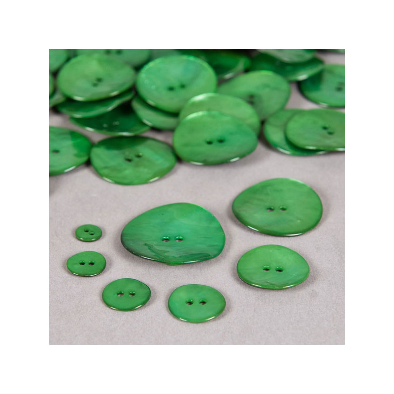 5 petites vert clair à mintfarbene deux trous NACRE boutons hk373gr-12mm