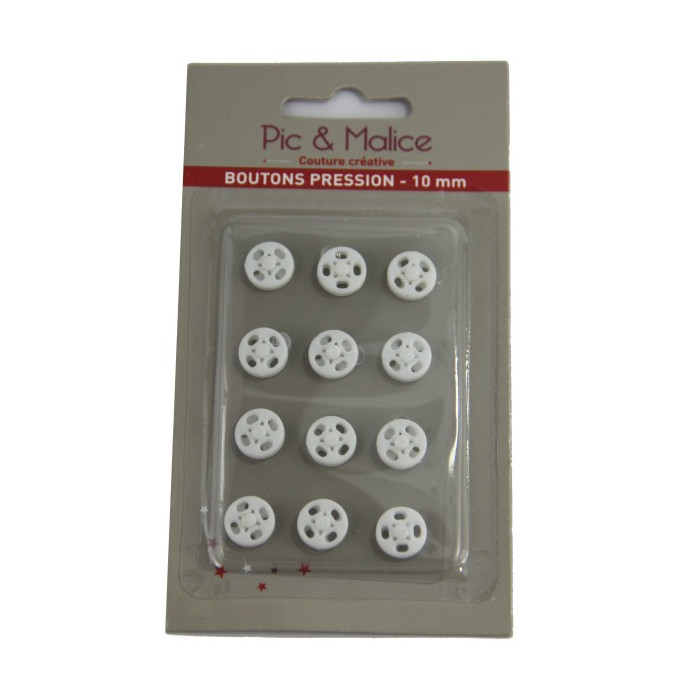 Boutons pression plastique Pic et Malice