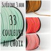Suédine 3 mm - 33 couleurs au choix