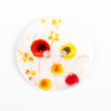 bouton en nacre fleurs oranges