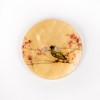 Bouton en nacre oiseau et fleurs