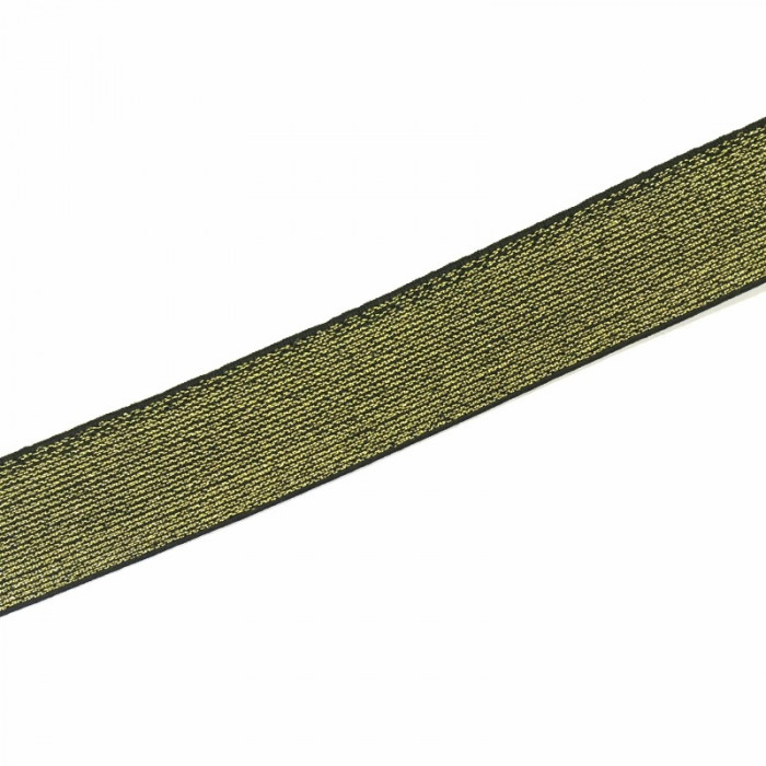 Élastique noir lurex doré x 10 cm