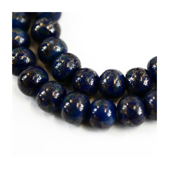 Perle céramique bleue 10 x 12 mm (x1)