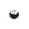 Perle ovale strassée noir 12 x 7 mm
