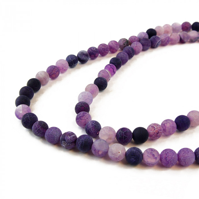 perle agate teintée 6 à 8 mm violet x1