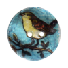 Bouton 2 trous en nacre 25mm motif oiseau