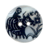 Bouton 2 trous en nacre 25mm motif "travaux des champs"