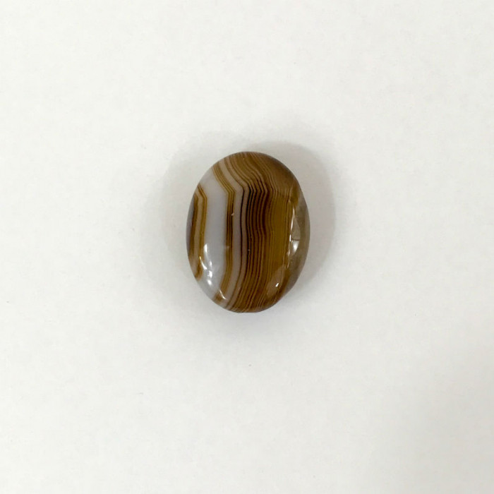 Agate : perle pastille ovale 20/15mm marron x1
