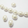 Perles nacrées ovale 20 x 16mm blanc x1