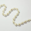 Perles nacrées goutte 14 x 10mm blanc x1