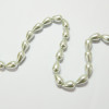 Perles nacrées goutte 14 x 8mm gris perle x1