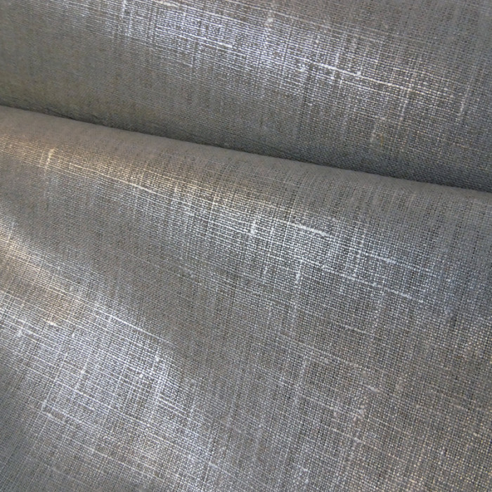 Tissu lin lamé - Argenté x 10 cm