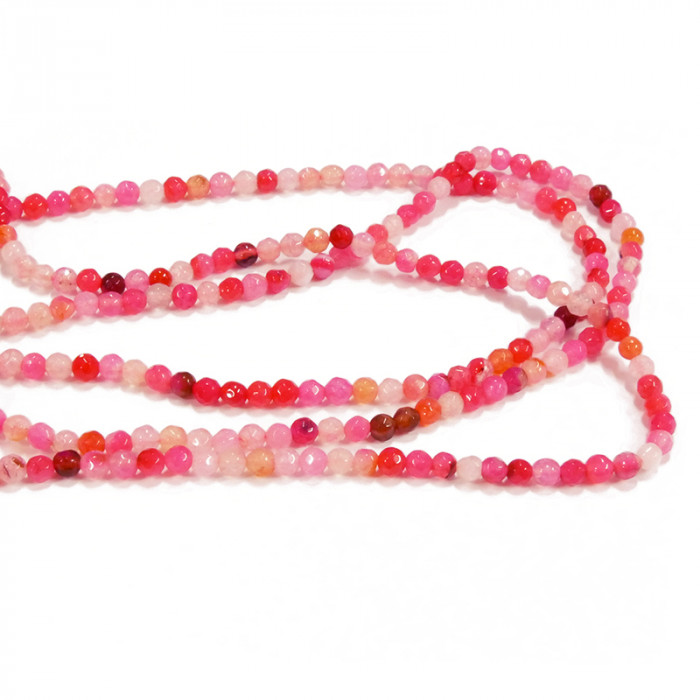 Perles agate facettée 4 mm x95 - 5 couleurs au choix