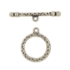 Fermoirs en T rond 31mm argent vieilli