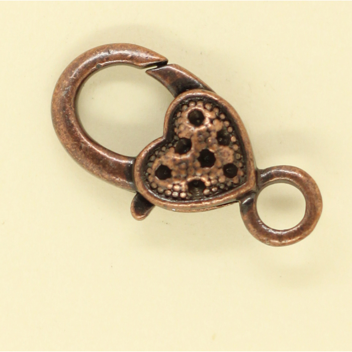 Mousqueton avec motif 27mm cuivre x1