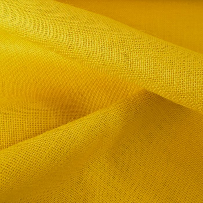 Tissu toile de jute - jaune x 10 cm