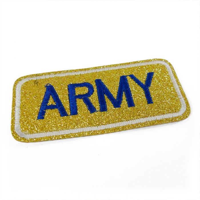 Ecusson thermocollant army glitter or