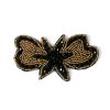 Motif perlé à coudre noir et or 9,5 cm 