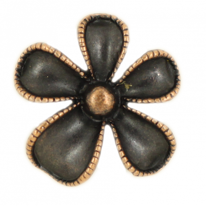 Perle métal non percées fleurs 25mm cuivre