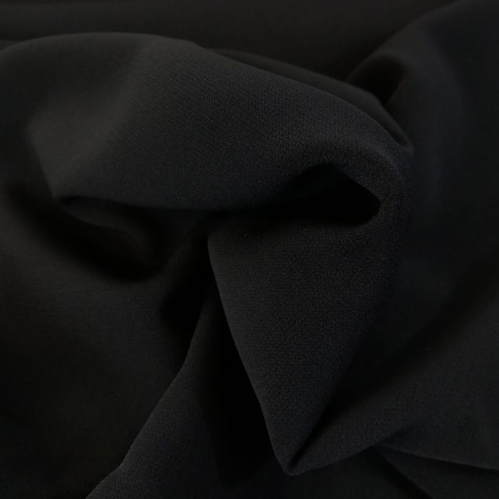 Tissu crêpe légère stretch - noir x 10 cm